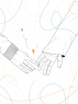 A couple giving hands over wihte background