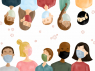 Illustration of multiracial masked people